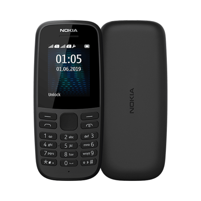 Nokia 105 Dual Single SIM, Keypad Mobile Phone With Wireless FM Radio | Charcoal